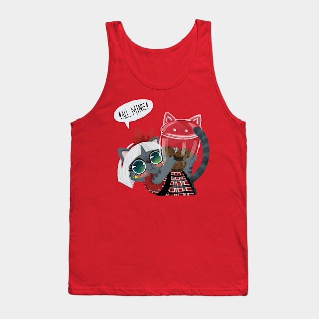 Christmas Cookie Cat Tank Top by BBvineart